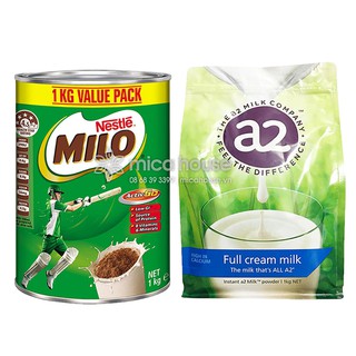 SỮA MILO ÚC NESTLE 750gr  + SỮA TƯƠI A2 NGUYÊN KEM FULL CREAM 1KG.