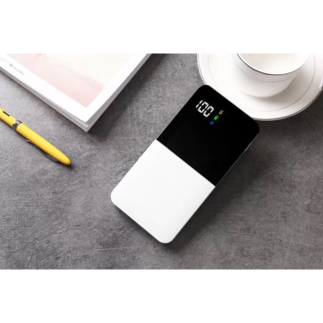 Pin Sạc Dự Phòng Siêu Mỏng Mặt Kính Mini Z80 10000mAh Power Bank Sạc Nhanh 2.1A Đèn Led Chữ Số 2 cổng đầu ra USB