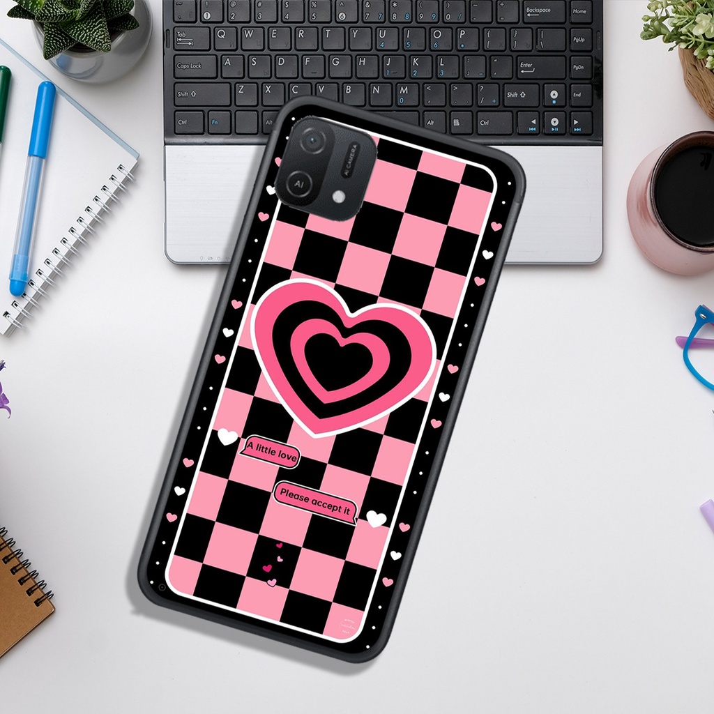 Ốp Lưng OPPO A16 - A16K  , In Hình &quot;Black Heart&quot; Phong Cách Đẹp.