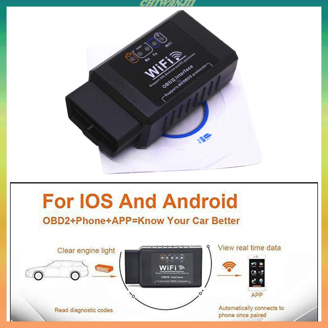 Máy chẩn đoán OBD2 Wifi Mini trên xe hơi cho iOS/Android