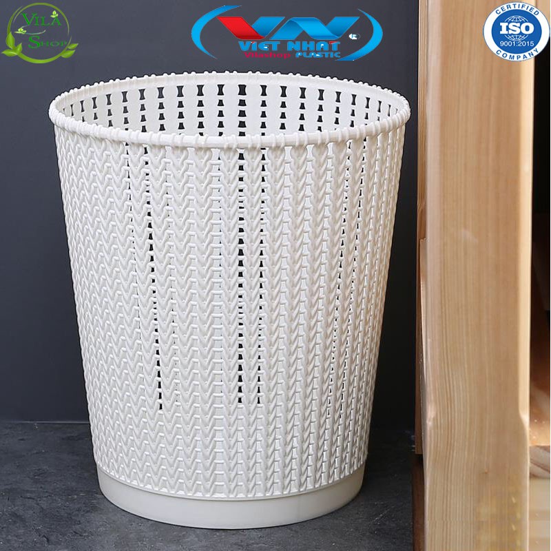 Thùng Đựng Rác, Sọt Rác Nhựa Đan Mây, Giỏ Đựng Đồ Đa Năng Chính Hãng Việt Nhật
