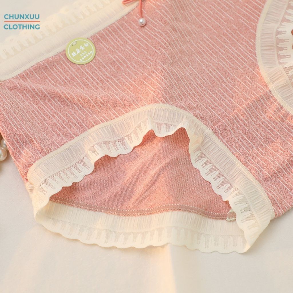Quần lót nữ cotton cao cấp Chunxuu phối viền ren mềm mại dễ thương - QC50