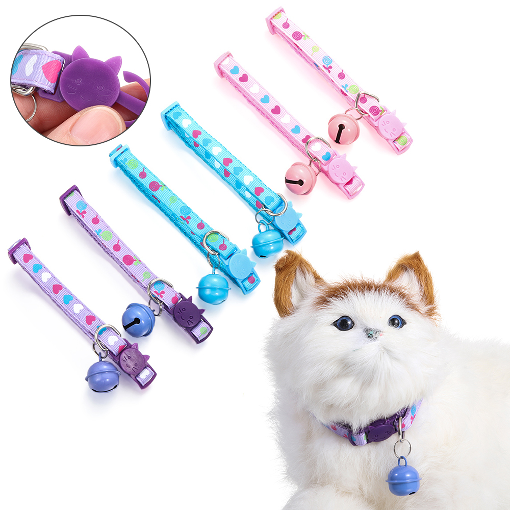 Phụ Kiện Vòng Cổ Hình Đầu Mèo Có Chuông Dễ Thương Cho Thú Cưng