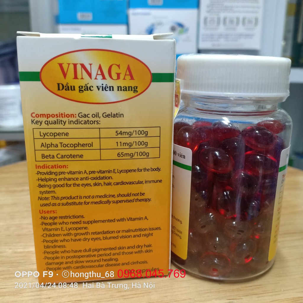 Dầu gấc viên nang VINAGA lọ 100 viên | BigBuy360 - bigbuy360.vn