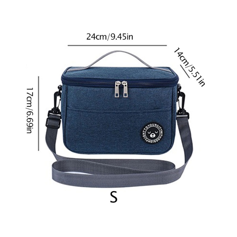 Túi Đựng Hộp Cơm Trưa Cách Nhiệt Chống Thấm Nước Nhỏ Gọn Kèm Dây Đeo Vai Tiện Dụng