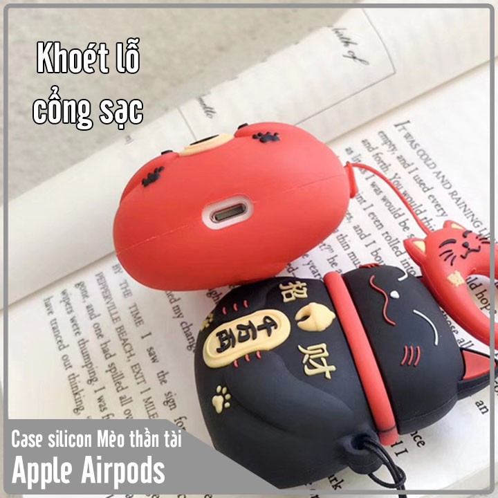 Vỏ silicon cho tai nghe Airpods mẫu Mèo Thần Tài