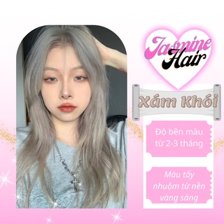 Thuốc nhuộm tóc màu XÁM KHÓI cực hot , tặng kèm oxy trợ dưỡng bao tay nhuộm tóc | Jasmine Hair