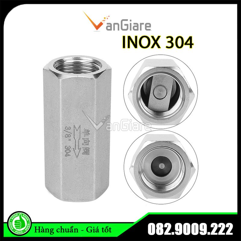 Van 1 chiều KHÍ NÉN CV inox 304 CV01 CV02 CV03 CV04, ren 9.6 13 17 21