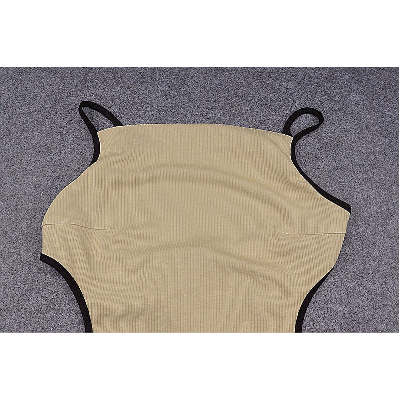 Đầm không tay DUNEA phối ren hở lưng thắt nơ thời trang quyến rũ cho nữ