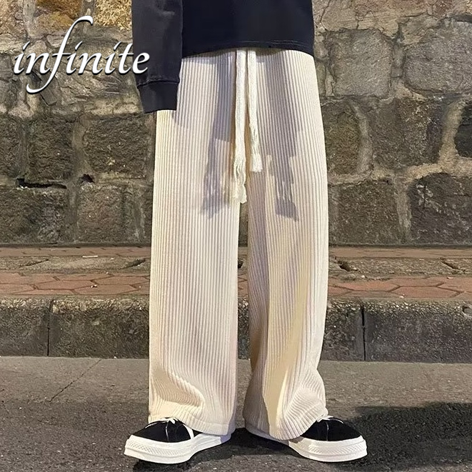 Quần Dài Vải Nhung Ống Rộng Phong Cách Đường Phố Mỹ Thời Trang Xuân Thu Cho Nam Và Nữ # Đến nhanh lên