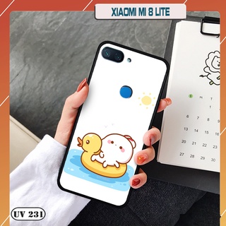 Ốp lưng nhám in hình 3d xiaomi mi 8 lite