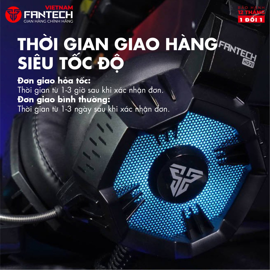 Tai Nghe Chơi Game Chụp Tai  FANTECH HG21 Âm Thanh Vòm 7.1 Có Micro Chân Cắm USB và LED RGB- Hãng Phân Phối Chính Thức