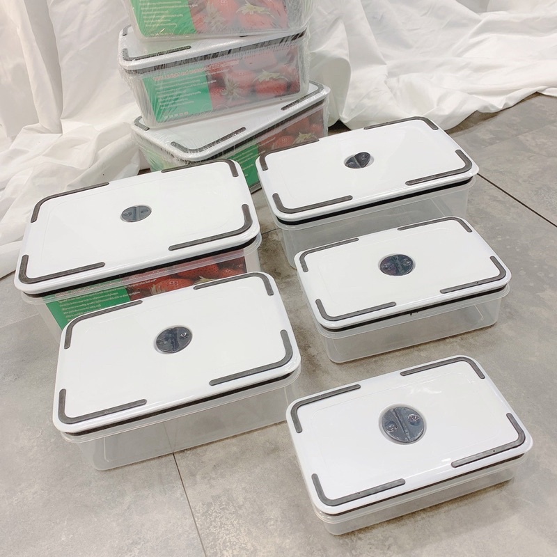Bộ 5 Hộp Nhựa Đựng Thực Phẩm Để Tủ Lạnh, Bảo Quản Hạn Chế Mùi Hôi - Gọn Nhẹ Thích Hợp Mang Đi Dã Ngoại