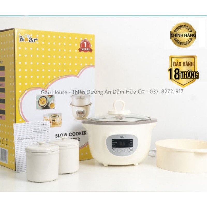 Nồi nấu cháo chậm Bear 0.8L [Bản quốc tế]