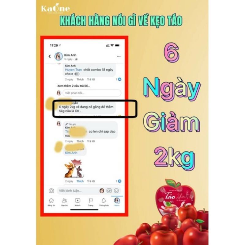 Kẹo Táo Giảm Cân Kaone chính hãng 100%