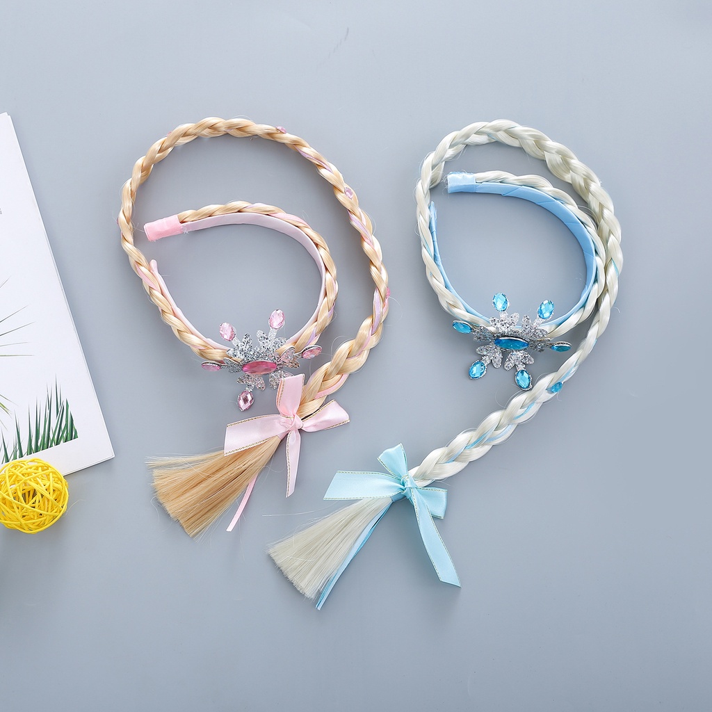 Cài tóc công chúa Elsa với bím tóc dài cho bé gái 3-9 tuổi