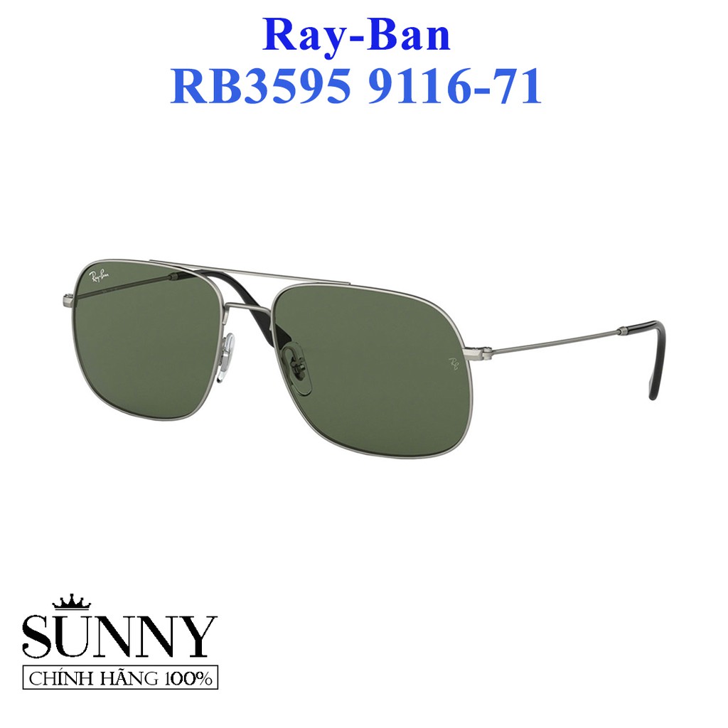 RB3595 9116-71 - kính mát Rayban chính hãng, bảo hành toàn quốc, có kèm tem chống hàng giả của bộ công an