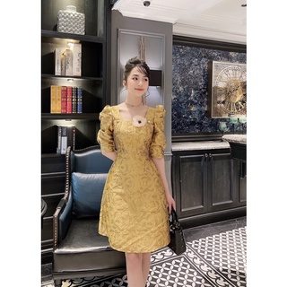 Váy Gấm Hoa kèm hoa cài