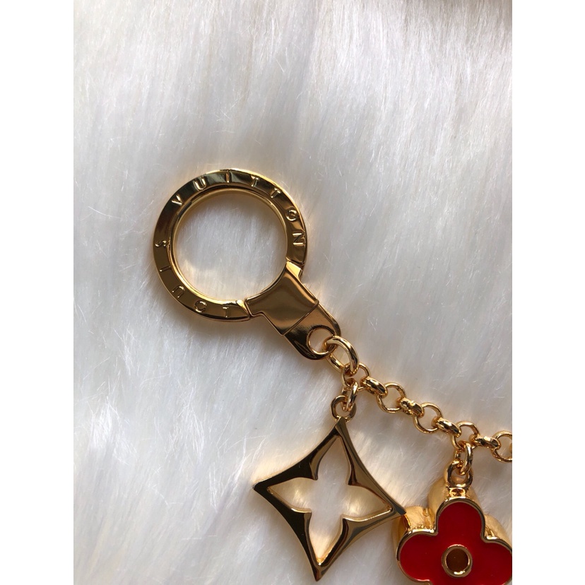 Móc khóa phối năm mặt bông hoa 2021 bằng đồng phong cách retro cho túi