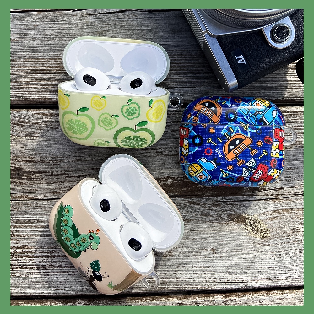 Vỏ Bảo Vệ Hộp Sạc Tai Nghe Airpods Pro 3 2 1 Không Dây Nhiều Màu Bóng Chống Sốc
