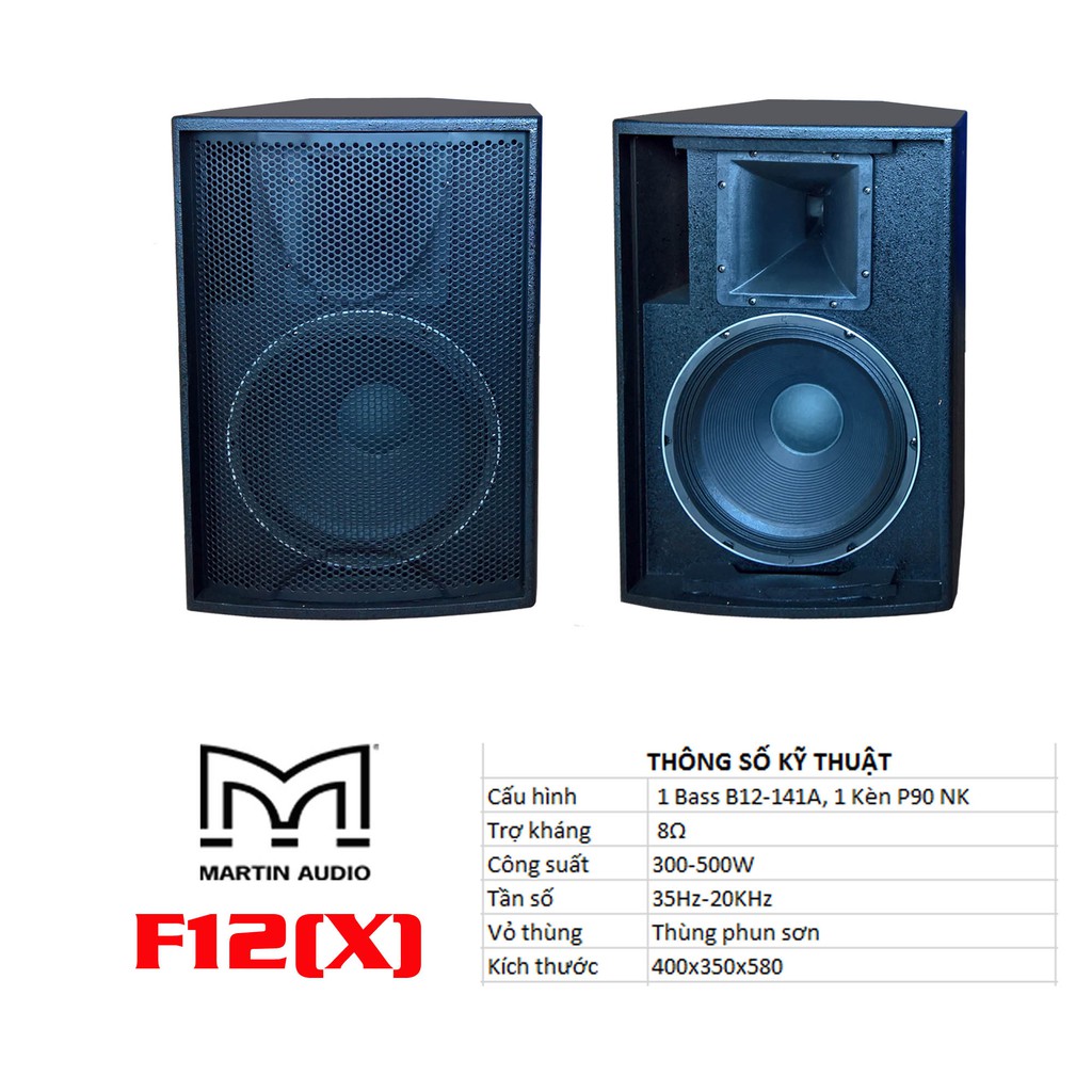 Loa MARTIN F12 2 loa IPL: 1 Bass 30P170C63 XN, 1 Kèn P90 titan xịn