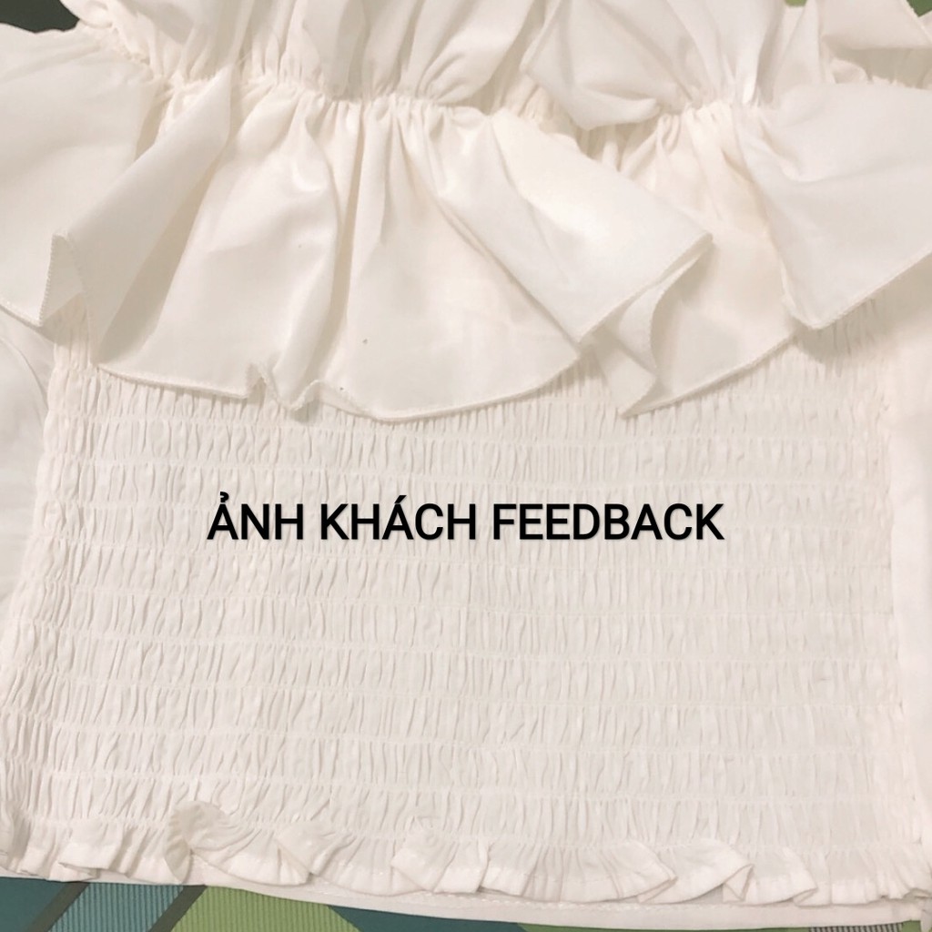 Áo trễ vai nhún bèo (có ảnh thật) | BigBuy360 - bigbuy360.vn