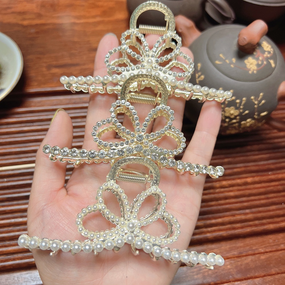 Kẹp Tóc Cá Mập Lớn Đính Đá Opal Cho Nữ