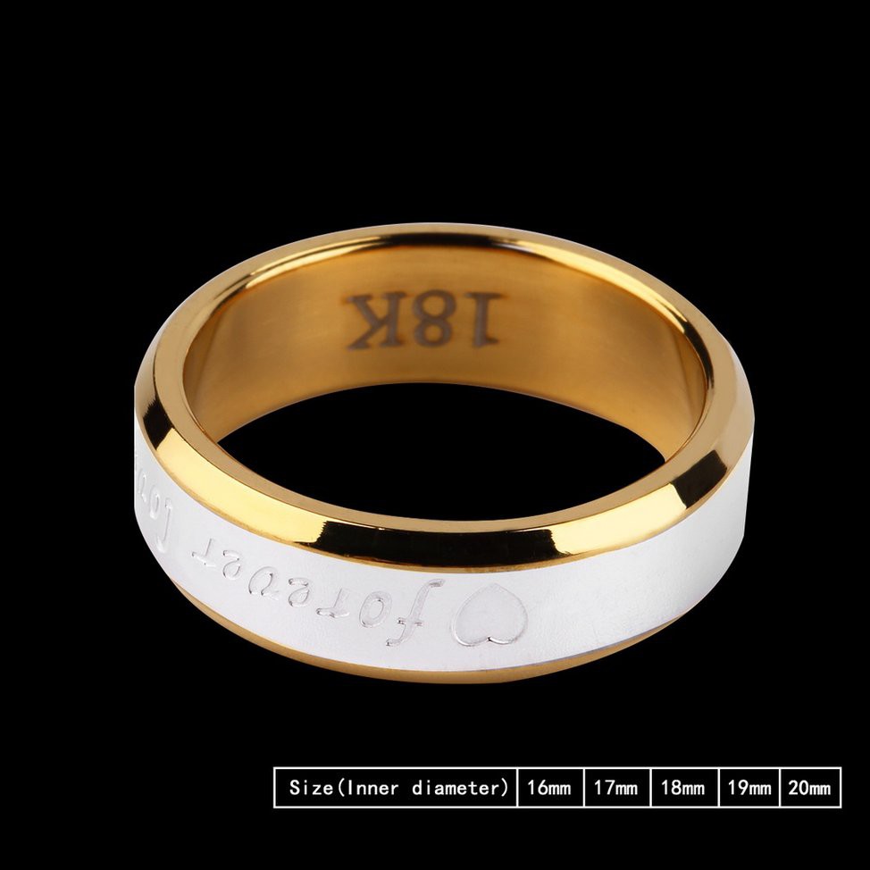 Nhẫn đeo tay thép không gỉ khắc chữ Forever love cho nam/nữ