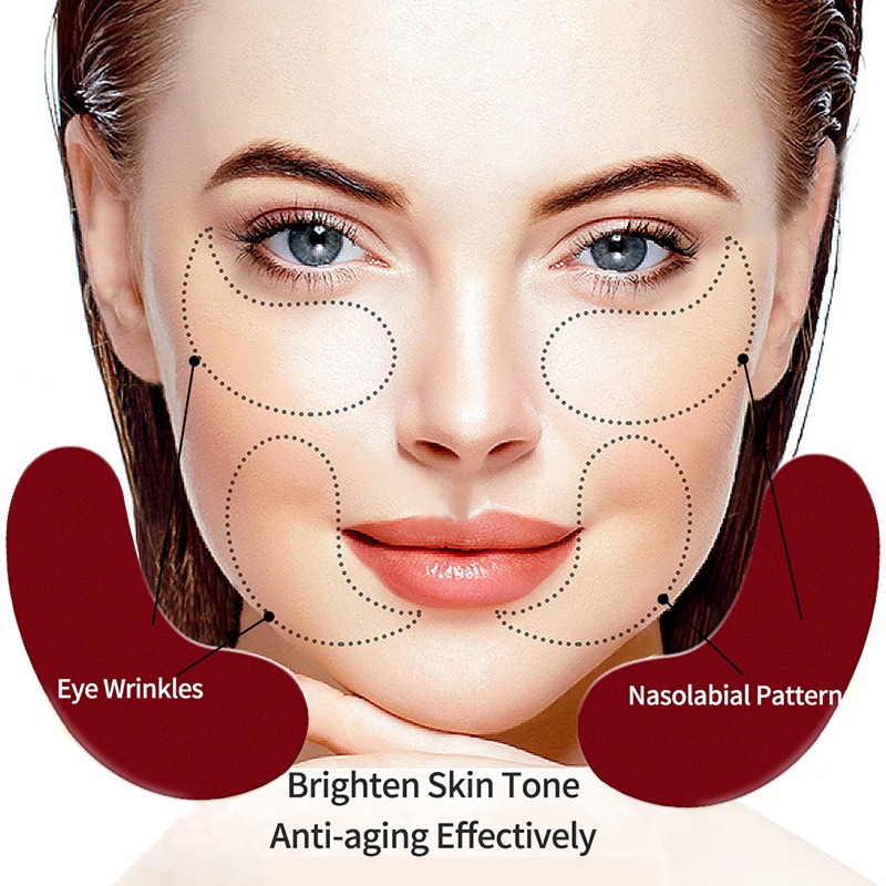 1 Mặt Nạ Mắt Chiết Xuất Nhân Sâm Đỏ Collagen Dưỡng Ẩm Xóa Quầng Thâm Chống Lão Hóa