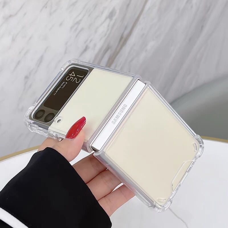 Ốp Z Flip 3 trong suốt chống sốc cực tốt, ốp mềm viền silicone dẻo