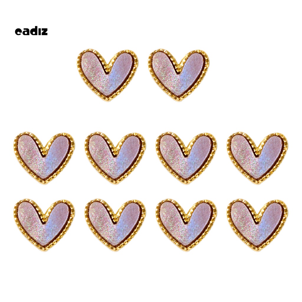 [Hàng mới về] Set 10 phụ kiện trang trí móng tay hình trái tim xinh xắn