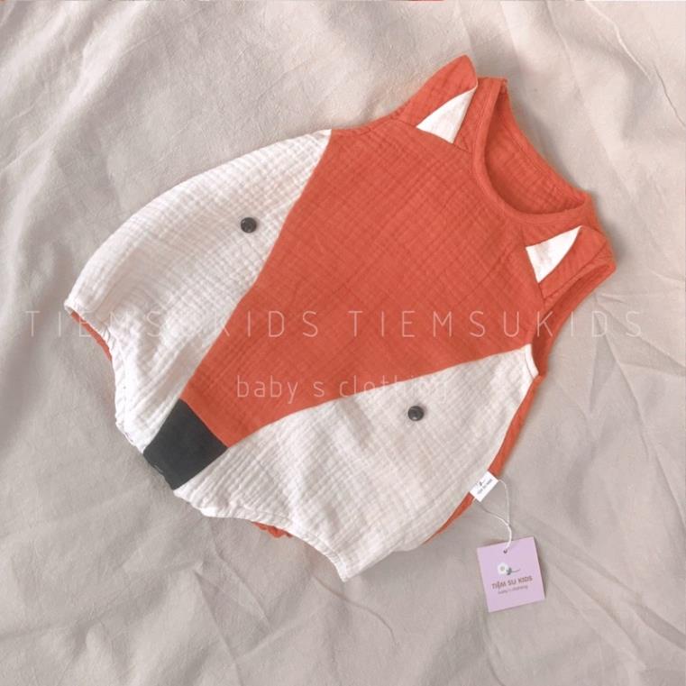HÀNG TRẺ EM THIẾT KẾ - Body xô muslin cho bé hình mặt cáo