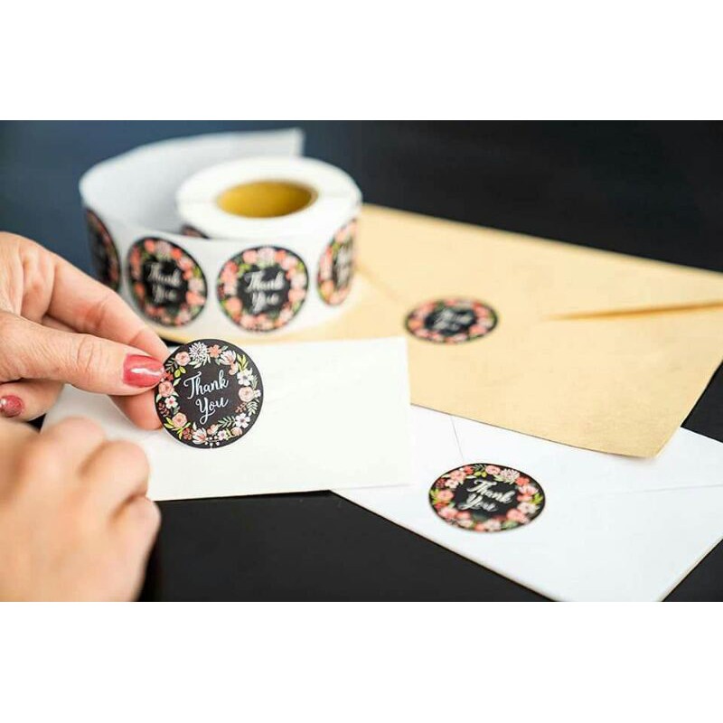 Cuộn 500 tem dán sticker Thank you