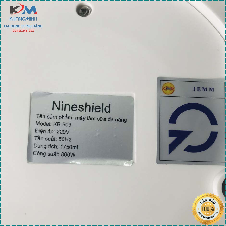 Bảo hành 12 Tháng Máy làm sữa đậu nành máy xay nấu làm sữa hạt 8 trong 1 NineShield KB 503 Tiếng Việt Hàng Công Ty