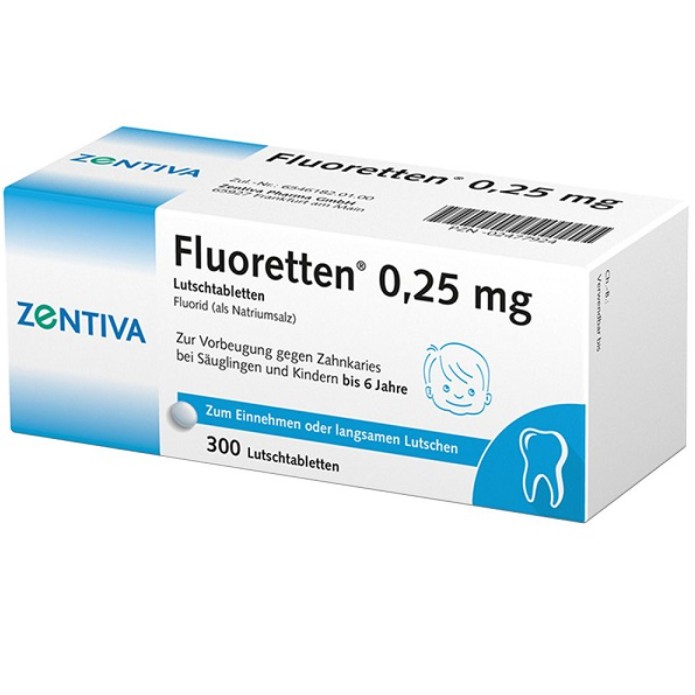 Viên ngậm chống sâu răng Flouretten 0.25mg ( hộp 300 viên )