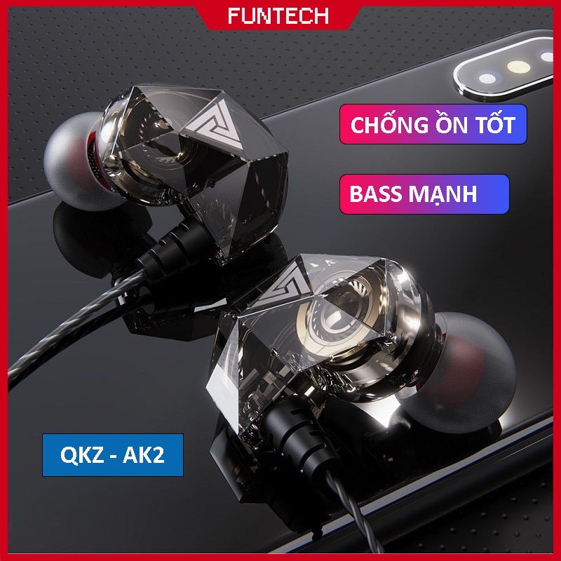 Tai nghe có Mic QKZ AK2 Pro 2021 chống ồn tốt âm thanh Super Bass nghe nhạc chơi game cực đã - Hàng nhập khẩu