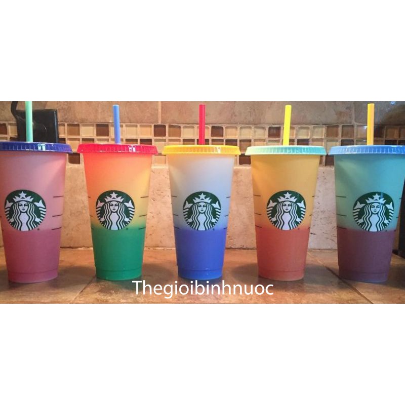 Ly nhựa đổi màu STARBUCKS The Reusable Color Changing Cold Cups N150