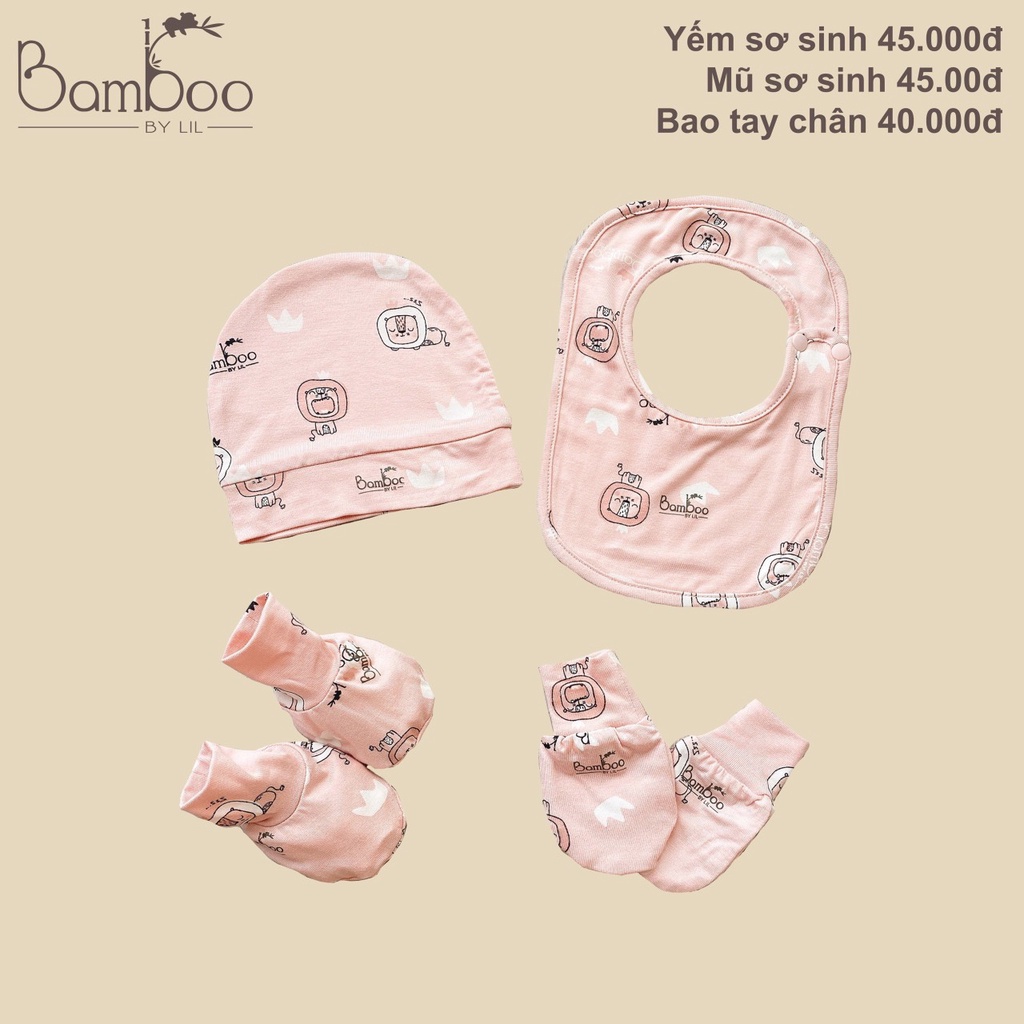 Sét mũ, bao tay bao chân, yếm Bamboo, Little Love cho bé | Minizon Kids