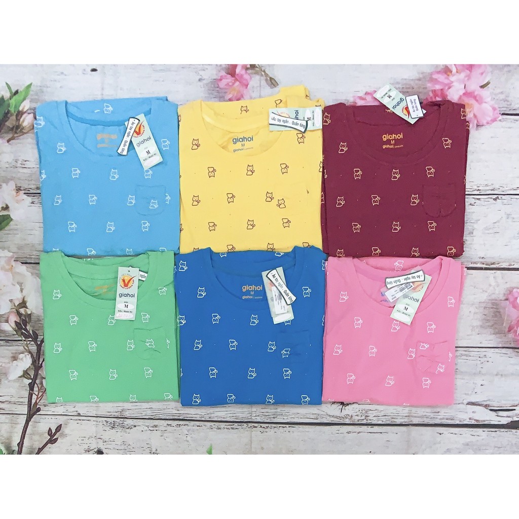 Bộ thun cotton mèo nét Gia Hồi Quần lửng, đủ màu đủ size