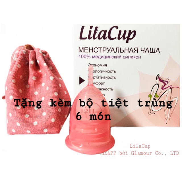 Cốc nguyệt san LilaCup- cực mềm & chống tràn tối ưu (tặng kèm full bộ tiệt trùng dùng 2 năm)