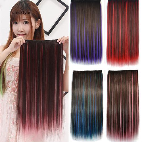 Phần tóc giả làm dày kiểu dài thẳng nhiều màu sắc lựa chọn