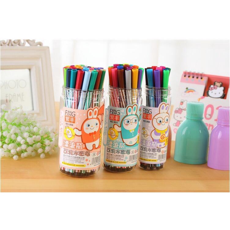 Bộ bút màu nước 12 màu hộp hình thỏ dễ thương cho bé