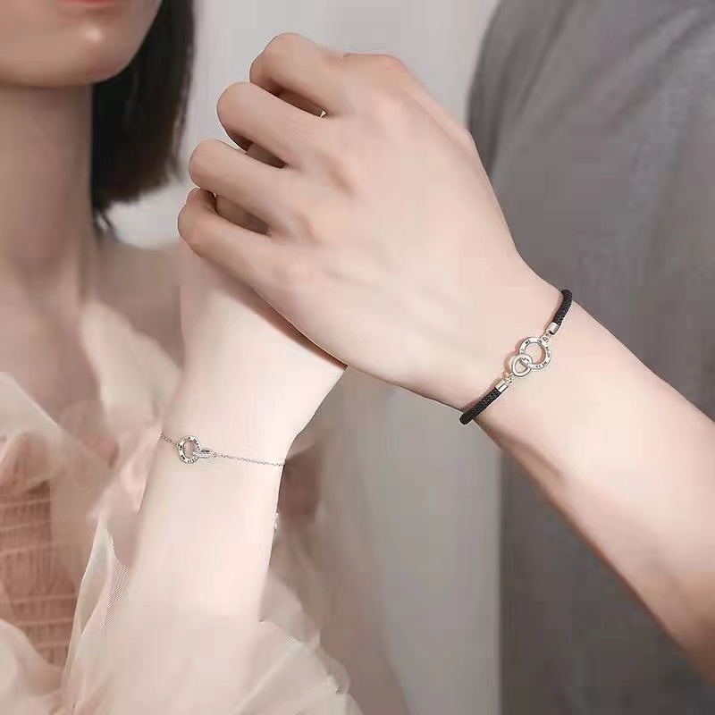 Vòng Tay Cặp Dây Bện Phong Cách Thời Trang Ins Dùng Làm Quà Tặng Cho Cặp Đôi