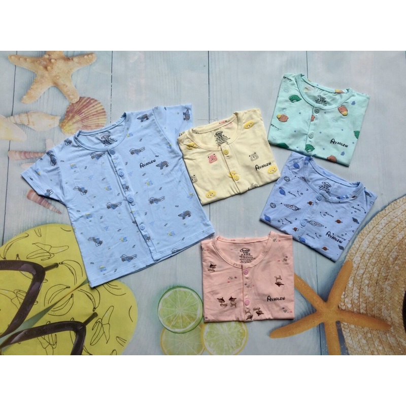 Áo cộc tay sơ sinh cúc cài mềm mát