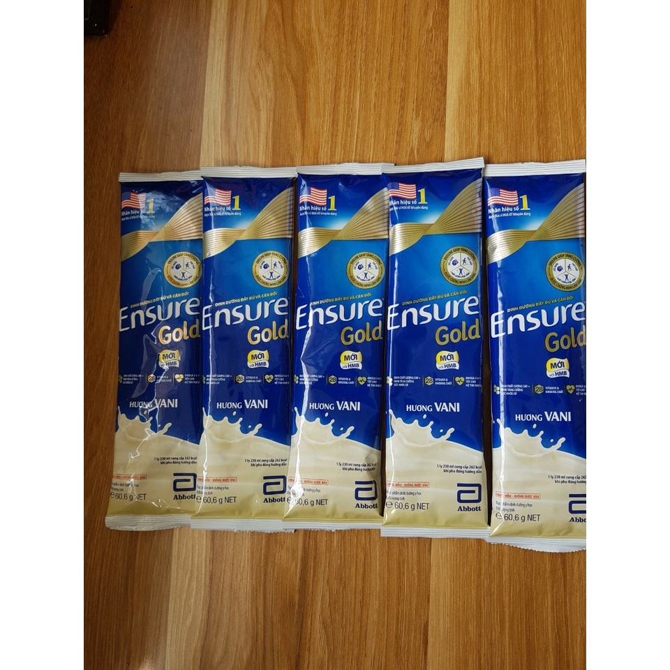 Sữa Ensure Gold gói 60,6g  vị vani, hạnh nhân, cà phê