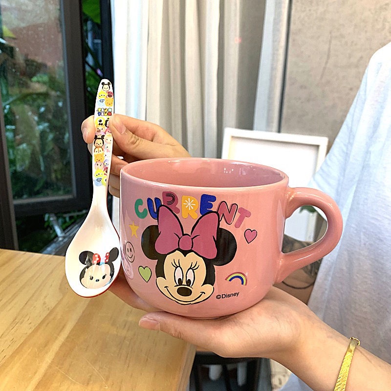 Cốc Sứ Uống Nước In Hình Chuột Mickey Minnie Dễ Thương