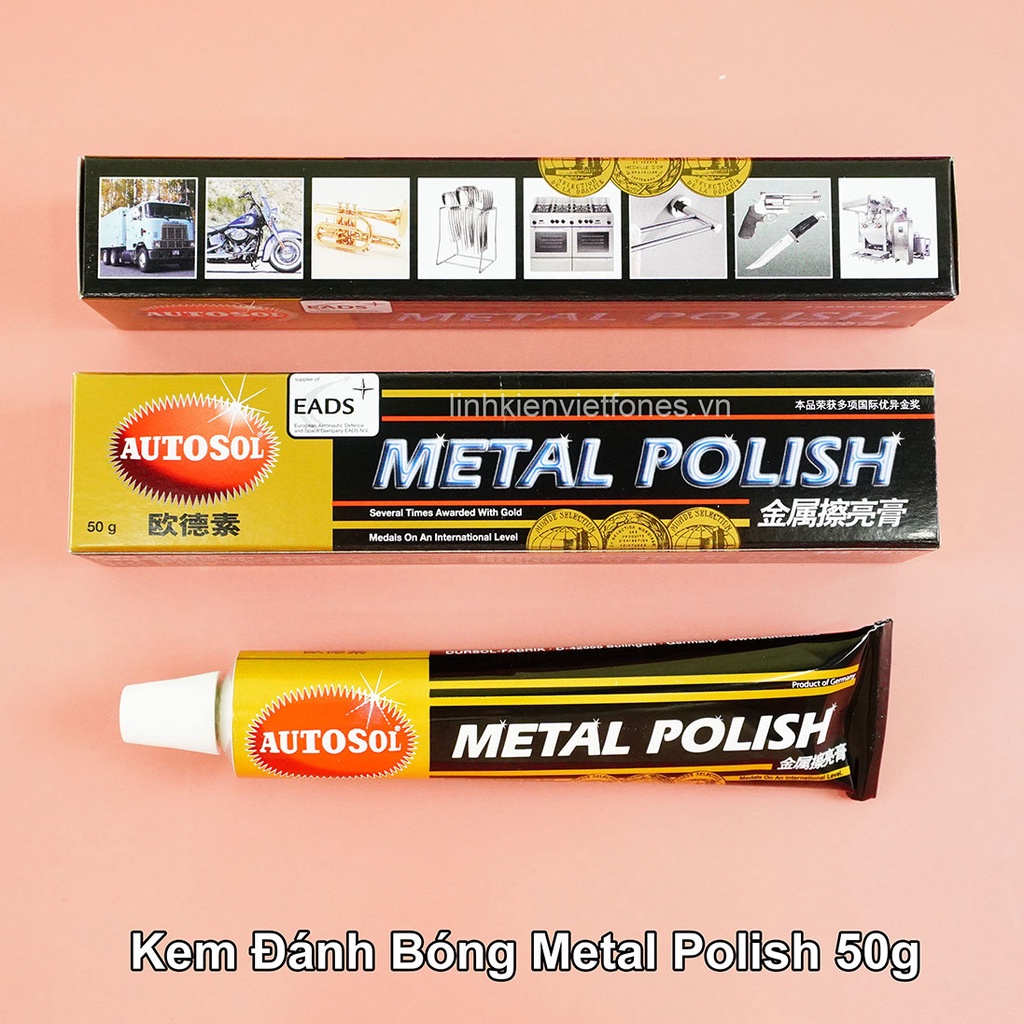 Kem metal polish 75g, kem đánh bóng viền, kim loại inox