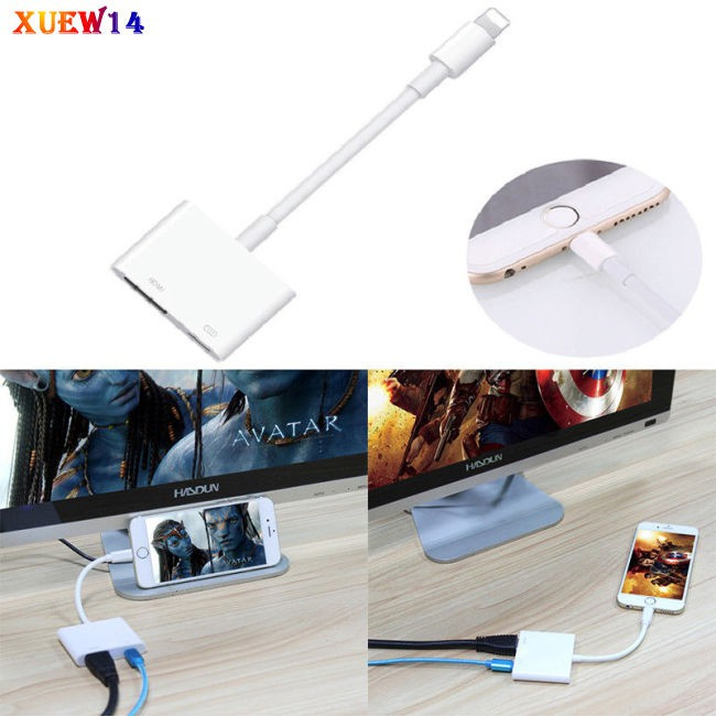 Cáp Chuyển Đổi Cổng Lightning Sang Av Tv Hdmi Với Cổng Sạc Lightning Cho Ipad Air Iphone 6 6s 7 7plus