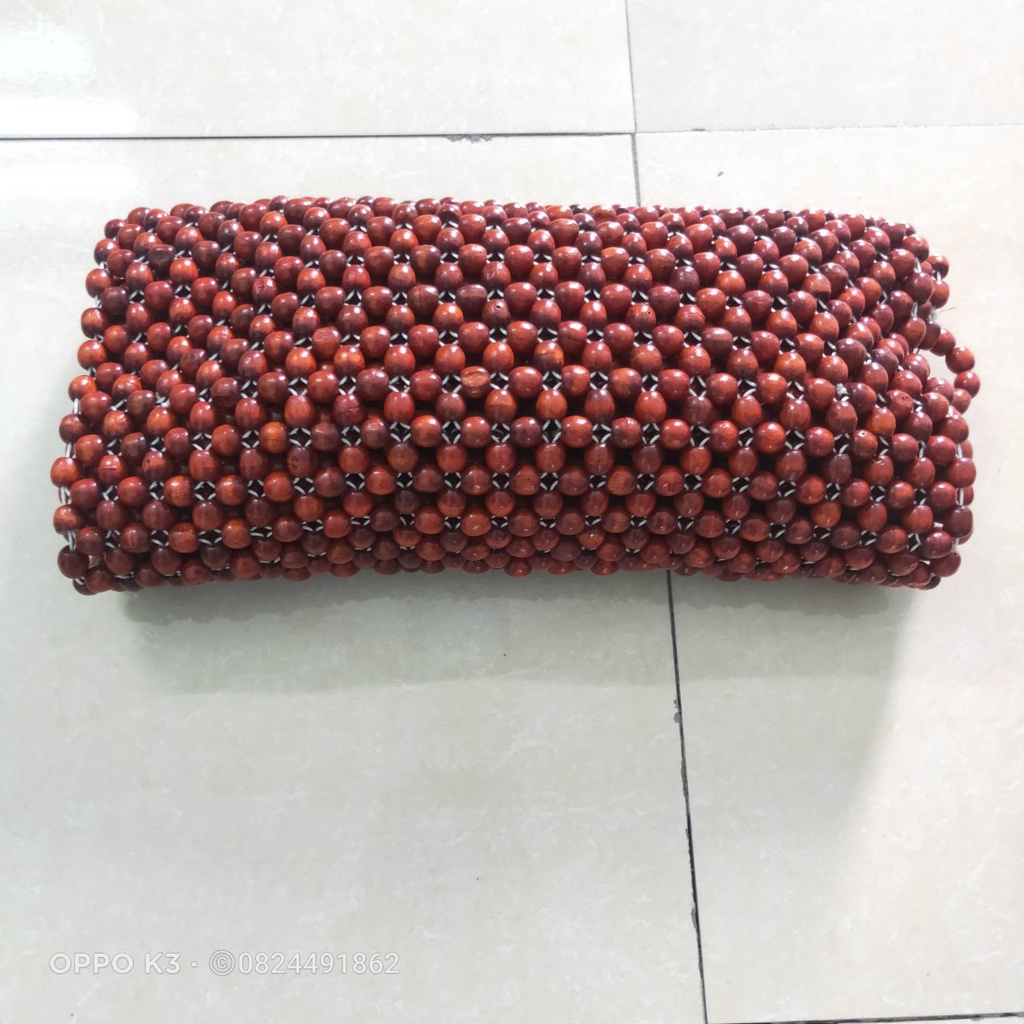 Lót Ghế Ô Tô Có Mũ Trùm đầu Hạt Gỗ Nhãn trơn Cao Cấp