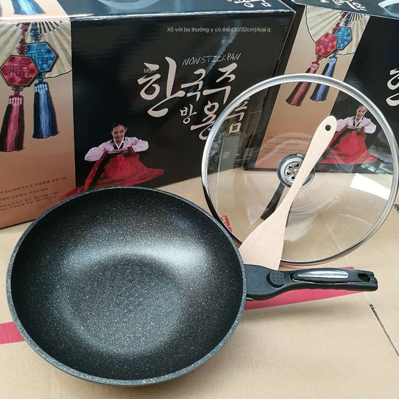 ﹍☇☇Chảo chống dính đá Maifan Hàn Quốc gia dụng Bếp từ gas Đa năng Mai Shi Cookware <